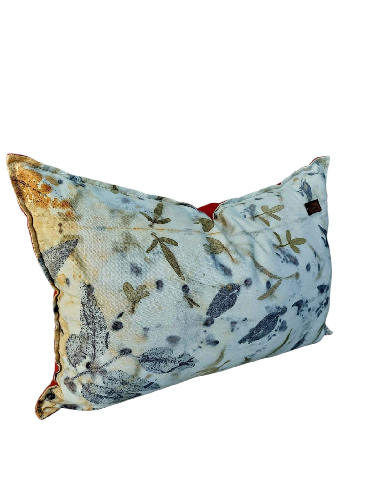 Eco print narrow cushion 59cm x 39cm