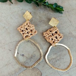 Khalani Earring Rafia Square