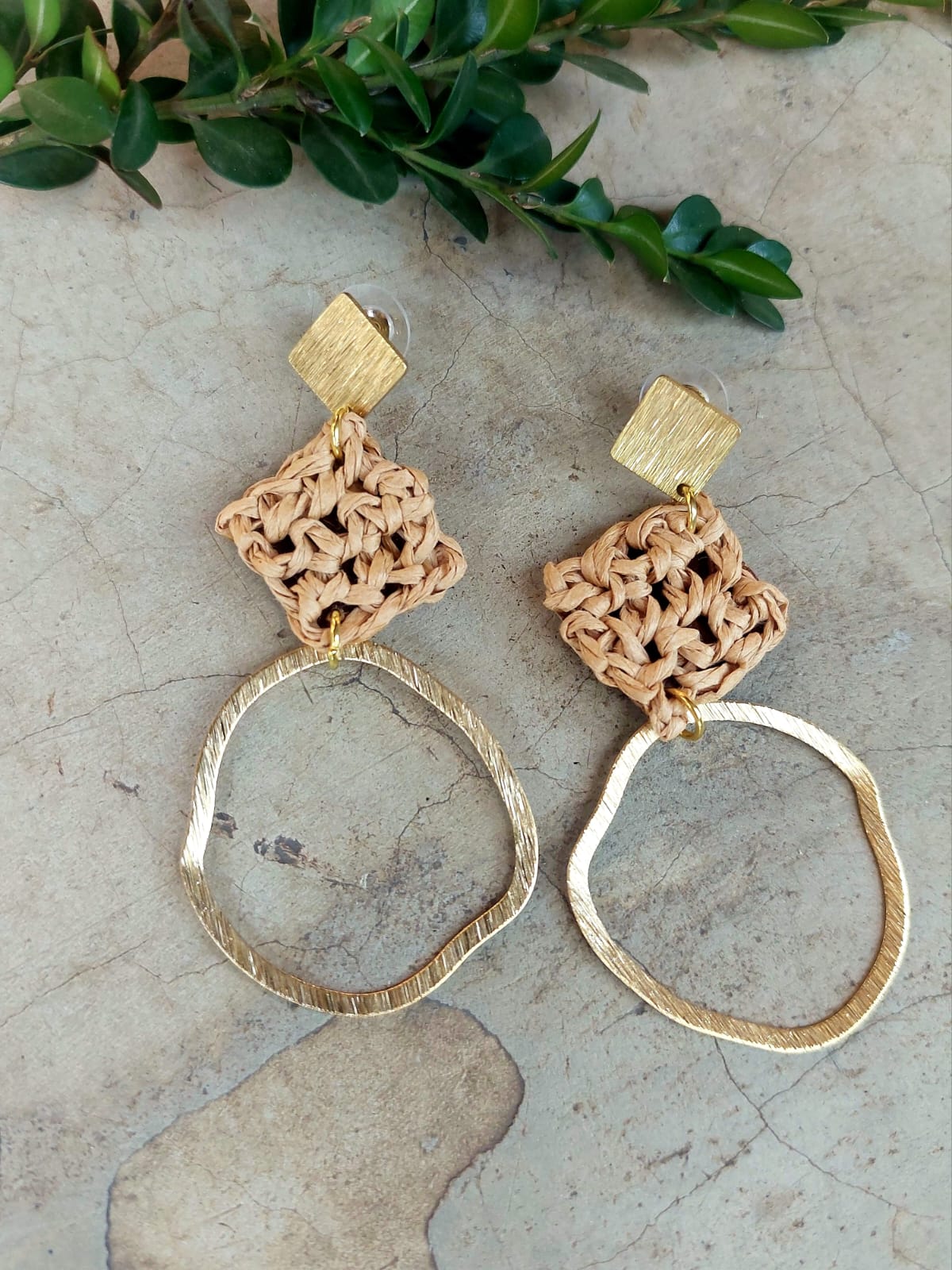 Khalani Earring Rafia Square