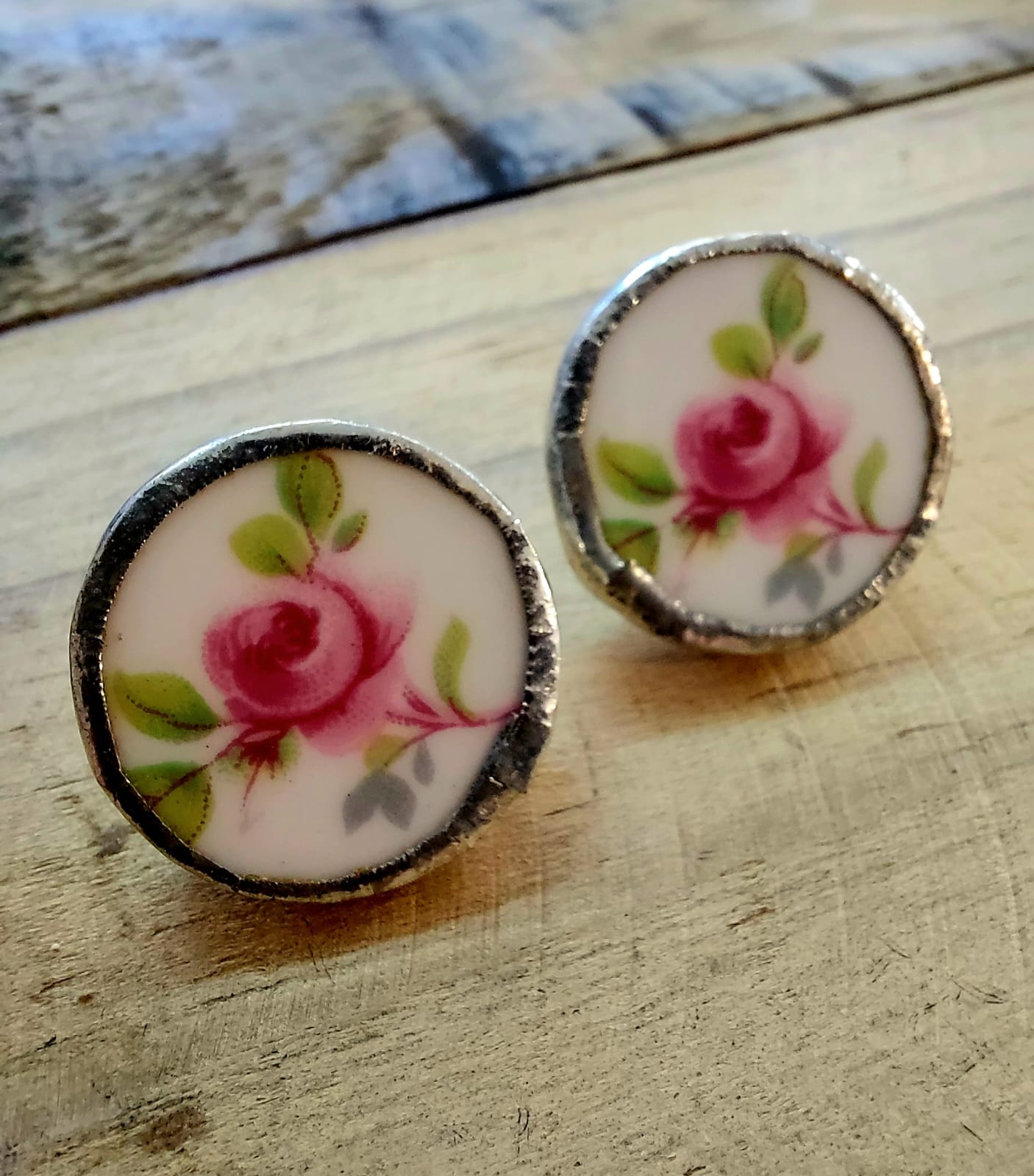 Vintage porcelain earrings