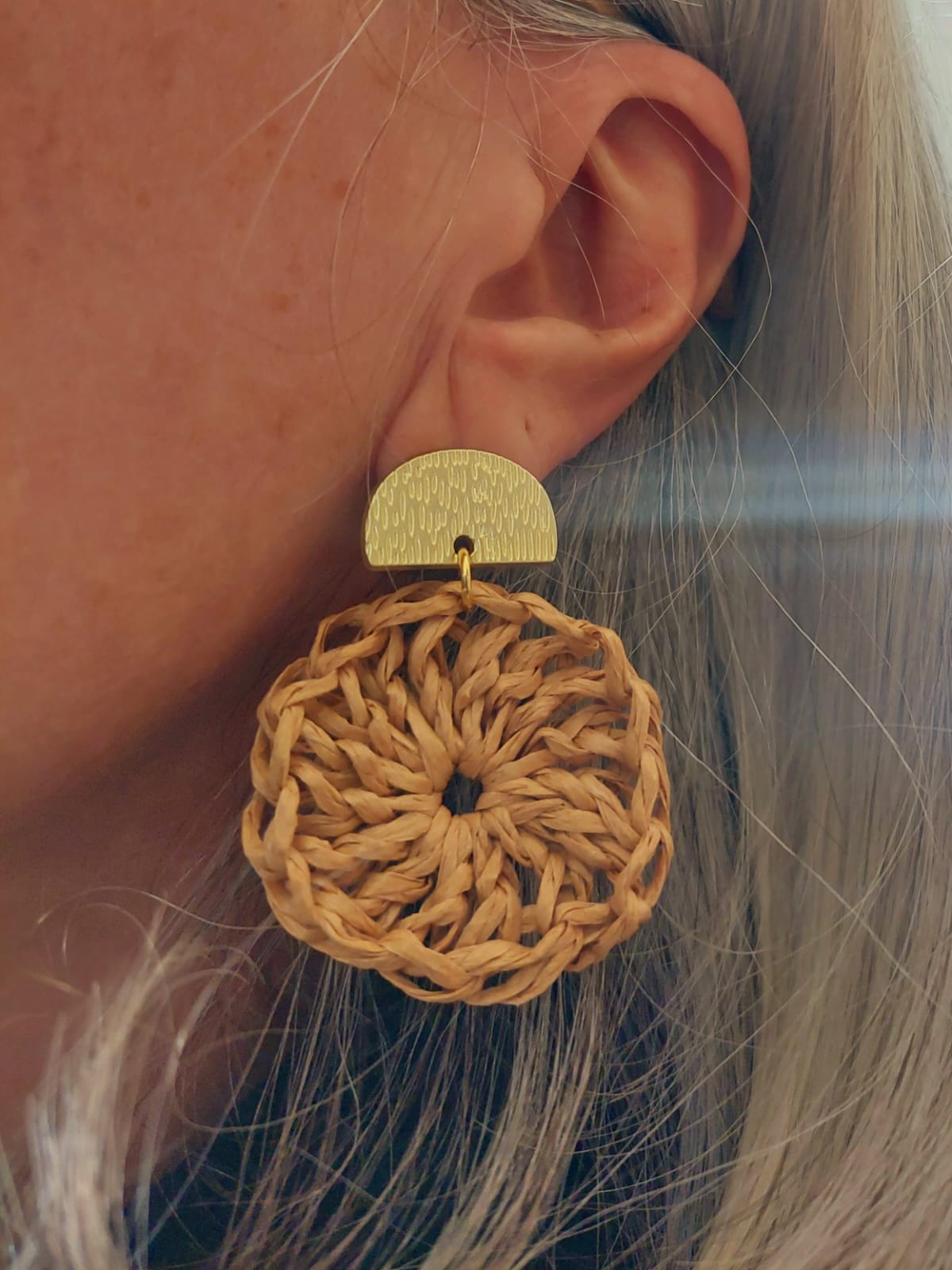 Khalani Earring Raffia circle - Image 2