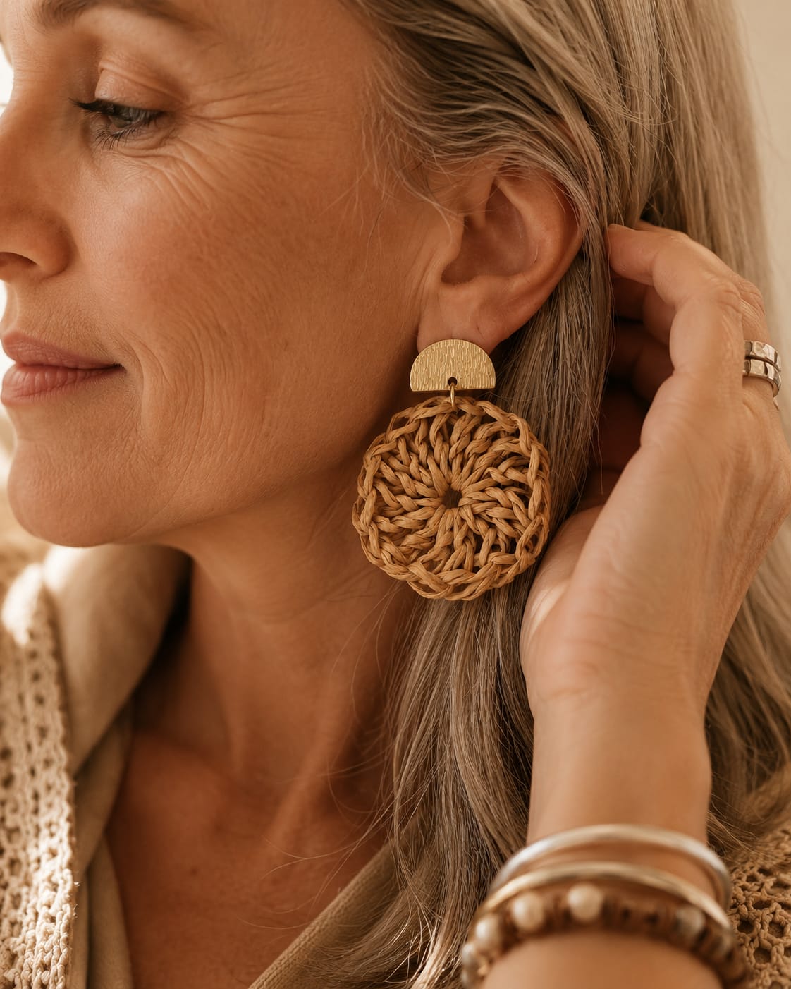 Khalani Earring Raffia circle - Image 4