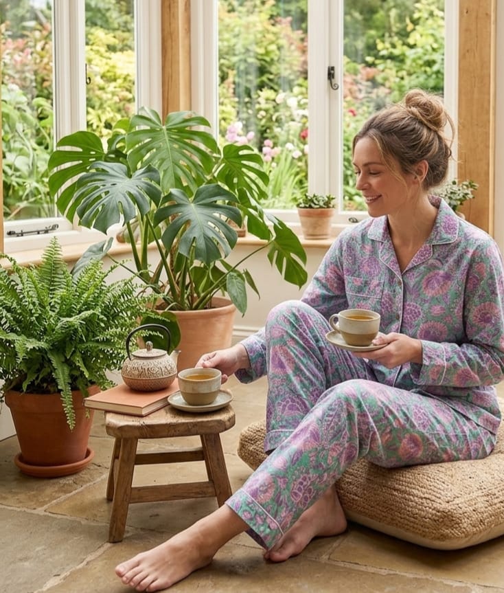 Cotton Pyjama set Purple - Image 5