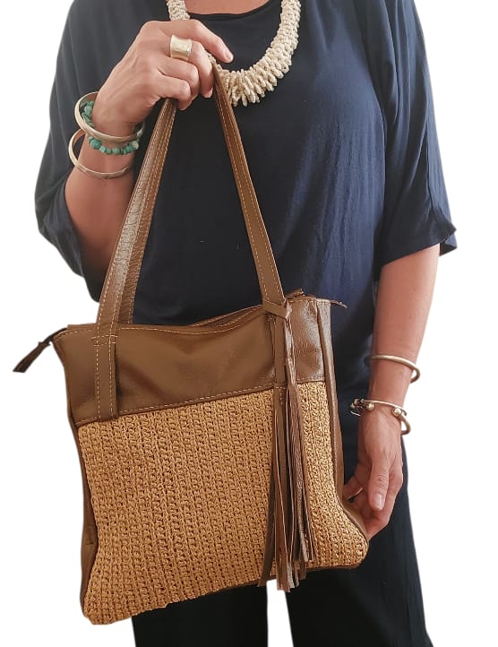 Yasmin raffia handbag - Image 4