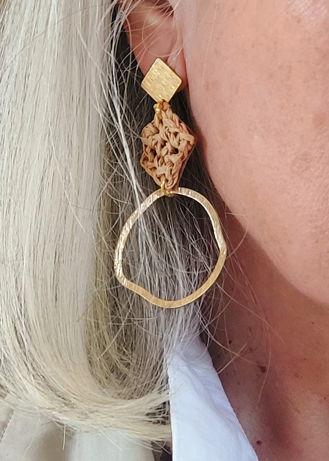 Khalani Earring Rafia Square - Image 2
